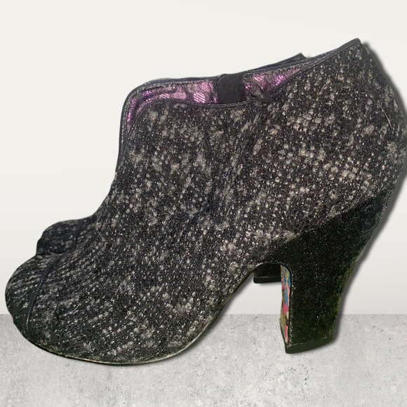Mutiny by Irregular Choice Black Tweed and Sequence Pump Bootie - Picture 6 of 11